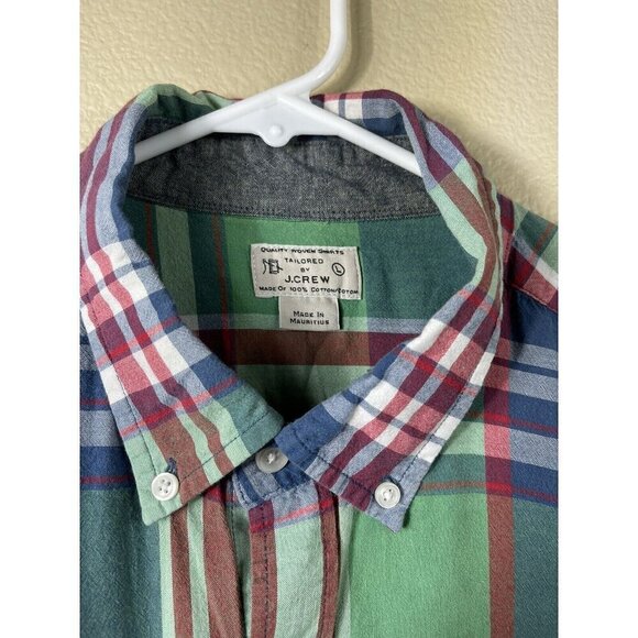 Quality Woven Shirts Tailored By J Crew 100% Cotton Large Long Sleeve Checkered - Picture 3 of 6